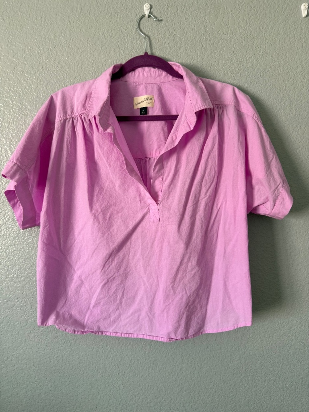Universal Thread Pink Collared V-Neck Blouse Size XL